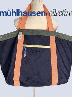 Victoria’s Secret PINK Oversized Tote Bag Navy Coral NWT